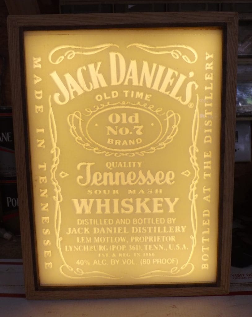Carved Jack Daniels Lithopane